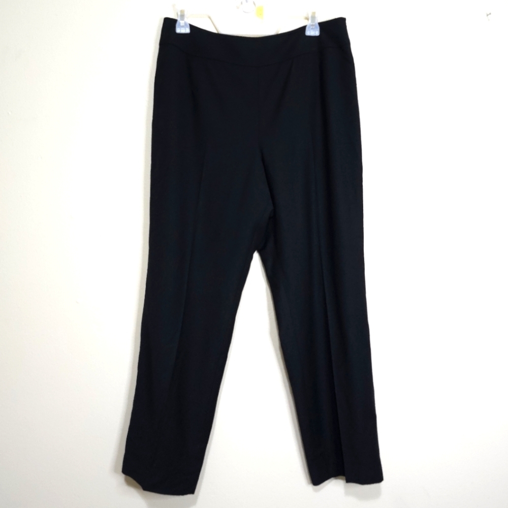 Vintage Talbots Made in Italy Black Wool Lined Dress Pants Size 12 Petite